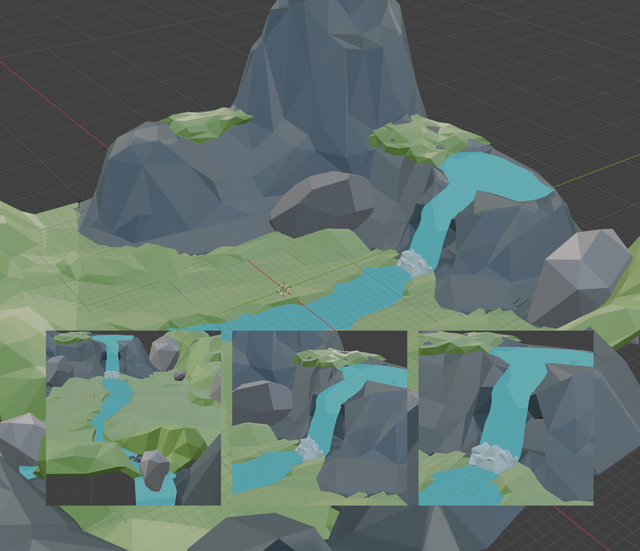 HMI... make an interesting water source which flows organically into the landscape?<br>
      <br>
      Plan: Create a believable, organic water source that integrates naturally into the landscape.<br>
      <br>
      Act:<br>
      Shape the water flow to feel organic and rocky.<br>
      Add bubbling effects where water hits the bottom.<br>
      Ensure water flows seamlessly to the map’s edge.<br>
      Keep the design simple yet visually effective.<br>
      Explore animation possibilities, though complexity may be a challenge.<br>
      <br>
      Observe: Assess fluidity, and integration with the environment.<br>
      <br>
      Reflect: Determine if animation is feasible and refine elements around the water for a more natural and cohesive landscape.