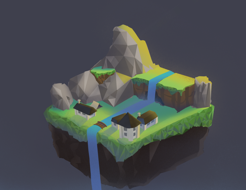 Concept art of the game map. Done by Sang.