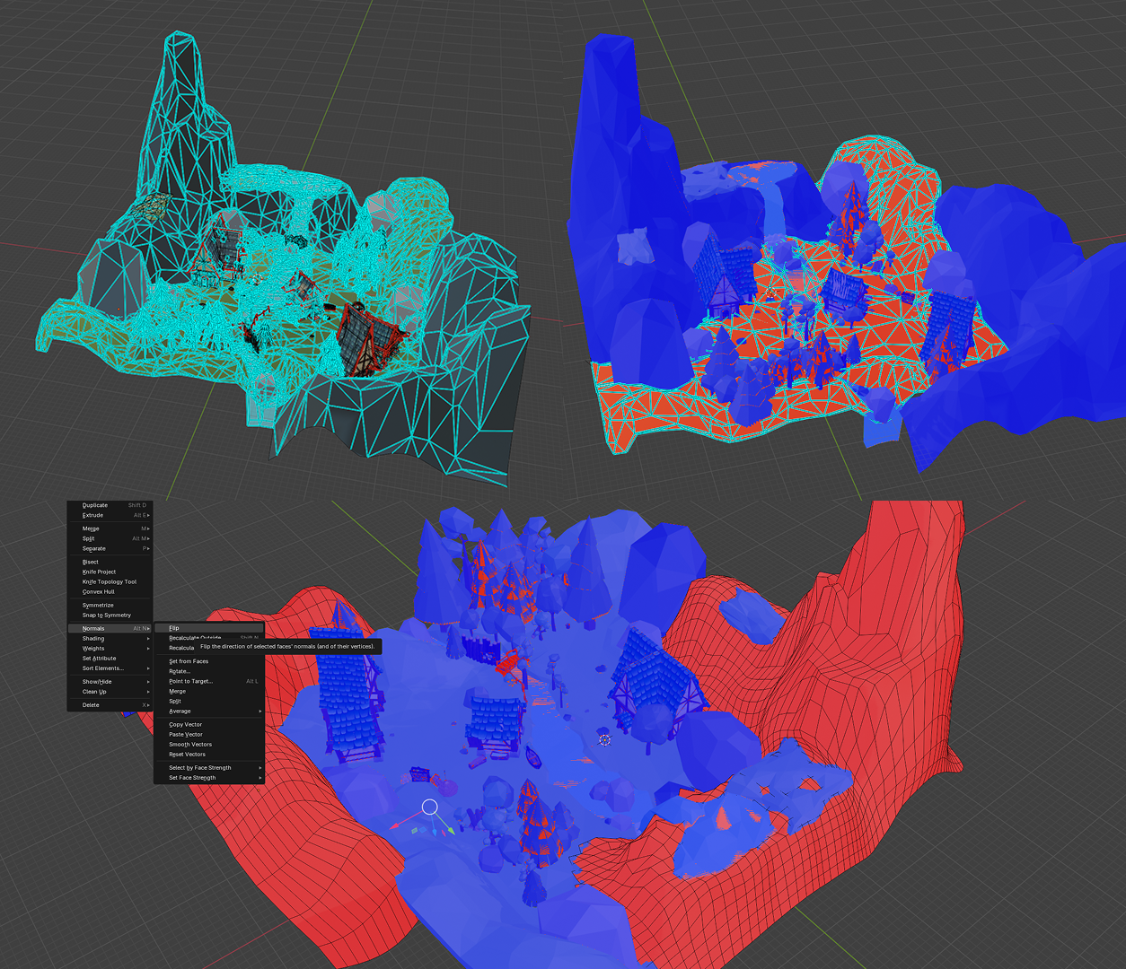 HMI: How might I ensure the Blender file is fully prepared to rule it out as the source of Unreal import issues?<br>
      <br>
      Plan:<br>
      Re-export the Blender file with adjustments to ensure proper geometry and settings.<br>
      Test the file repeatedly between Blender and Unreal to isolate the source of the problem.<br>
      <br>
      Act:<br>
      Applied all Blender modifiers to finalize the model.<br>
      Sharpened edges to preserve the low-poly aesthetic.<br>
      Flipped faces to ensure they were forward-facing.<br>
      Re-exported the FBX file and imported it into Unreal for testing.<br>
      <br>
      Observe:<br>
      Multiple back-and-forth checks between Blender and Unreal to identify whether the issue persisted.<br>
      Confirmed that the Blender file was not the primary cause of the import problems.<br>
      <br>
      Reflect:<br>
      Learned that careful model preparation in Blender is essential, but Unreal’s import settings can still introduce unexpected issues.<br>
      Strengthened my understanding of how export adjustments impact the final result in Unreal.
